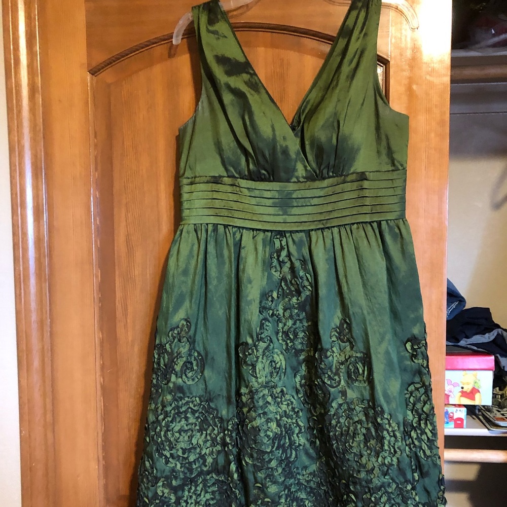Semi formal metallic green size 12 dress